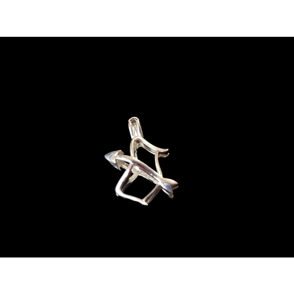 Pearl or stone gem Cage, 18k GP, bow and arrow Charm pendant locket archery - Picture 2 of 8